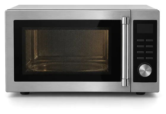 Stainless steel countertop microwave